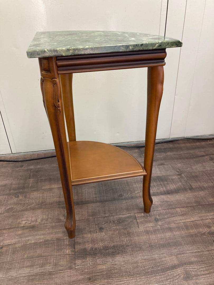 イタリア製 大理石　花台　猫脚コンソールテーブル　コーナー用