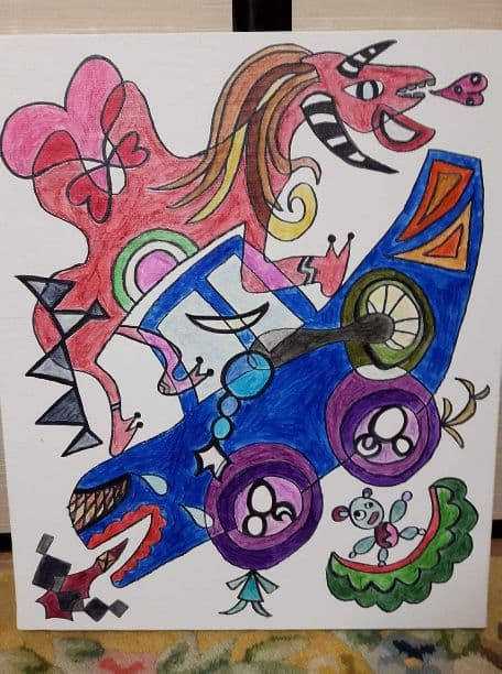 空飛ぶペガサスとブルーcab