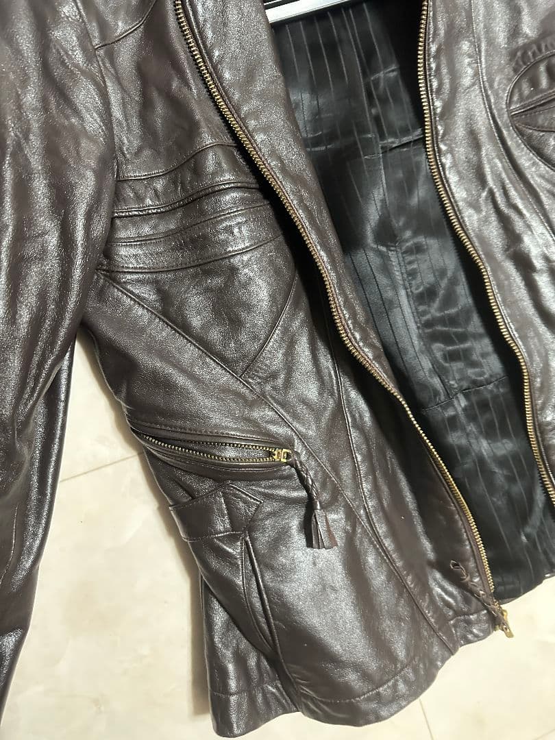 ヘンリーデュアルテ ヴィンテージ レザージャケット ブラウン