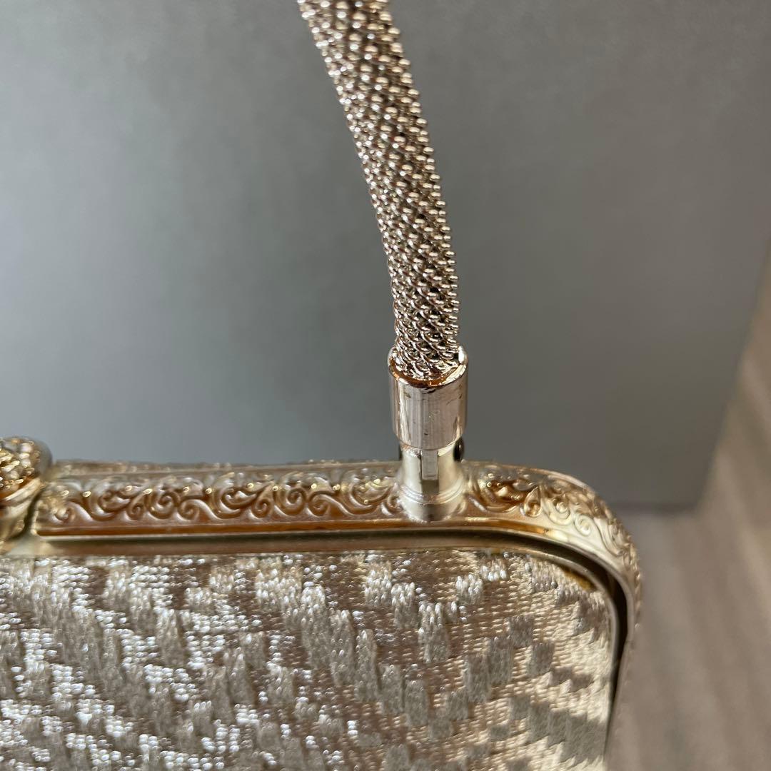 シルバー ジグザグパターン パーティーバッグ