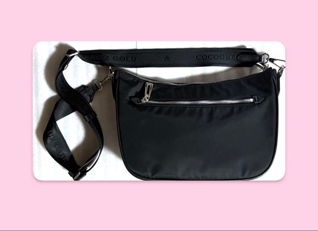 ★明日発送★COCOCELUXGOLDポコノナイロンハーフムーンバッグ