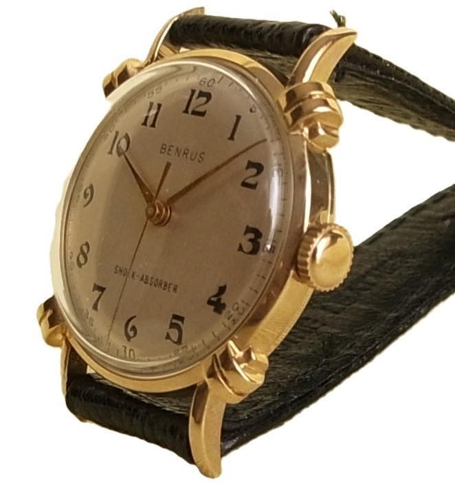 ★美品BENRUS14GOLD無垢17石手巻き分解掃除済み★