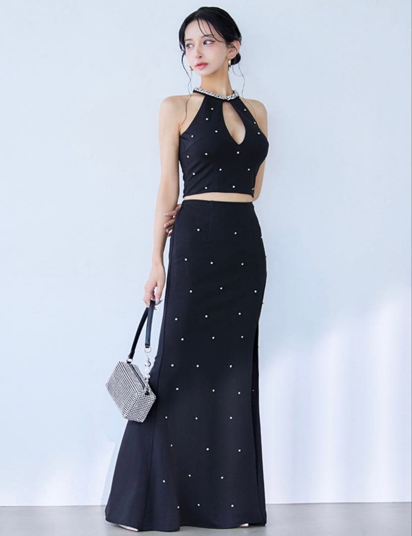 JEWELS アメスリビジュー ロングドレス ブラック Mサイズ 美品