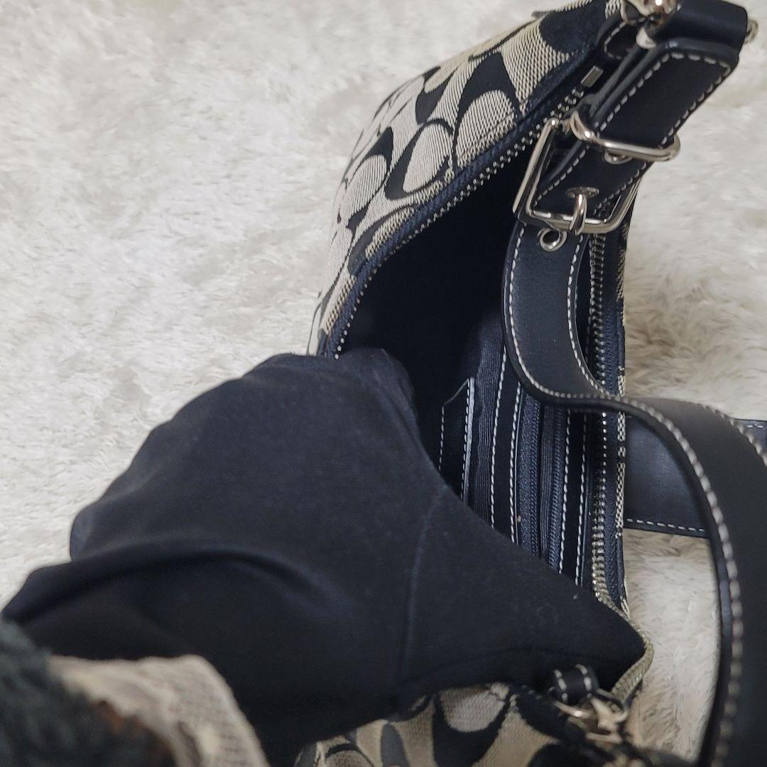 三日月型 極美品✨コーチ ハーフムーン ワンショルダー シグネチャー 専用袋