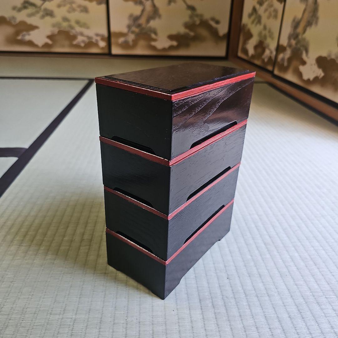明治ロマン/1870年物/当時物】戦前物 漆塗り弁当箱 漆器 膳の箱 四客4客
