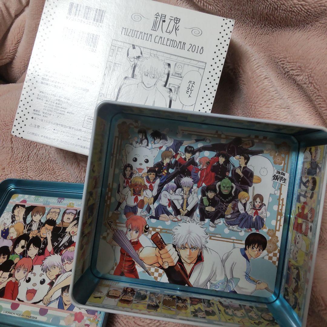 銀魂 2018年 缶入り日めくりカレンダー　水魂カレンダー　使用済、紙ケース付き