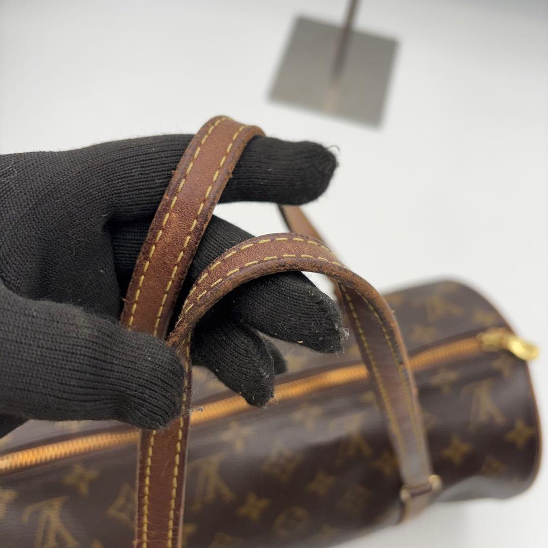 【鑑定済】ルイヴィトン　パピヨン　モノグラム　ハンドバッグ　ミニボストン　茶色