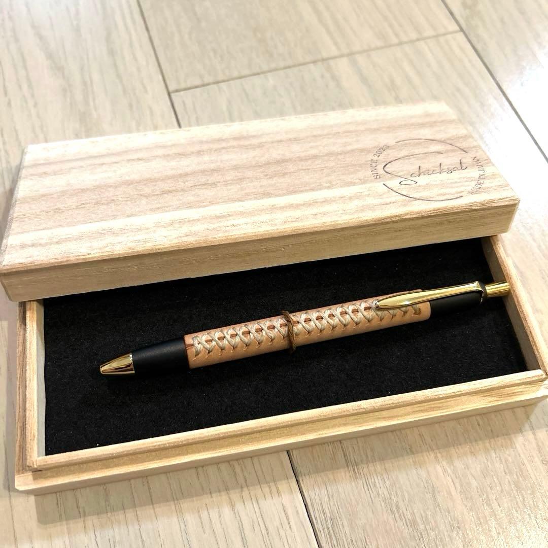 新品✨シックザール 一生モノ✨革軸ペン ヌメ革 ナチュラル シャーペン
