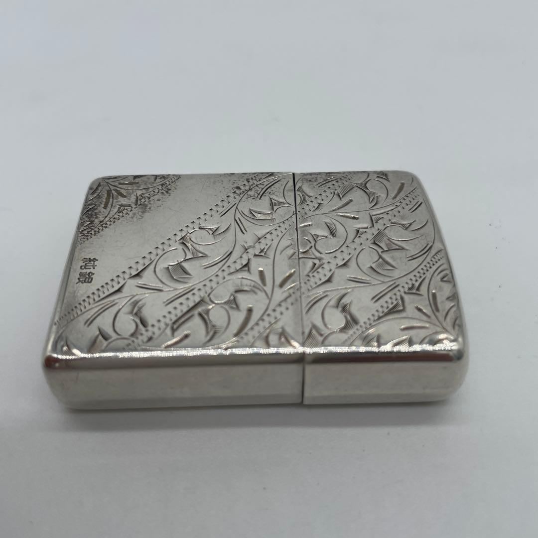 純銀　ZIPPO 33g ジッポー ライター SILVER 彫刻　中古