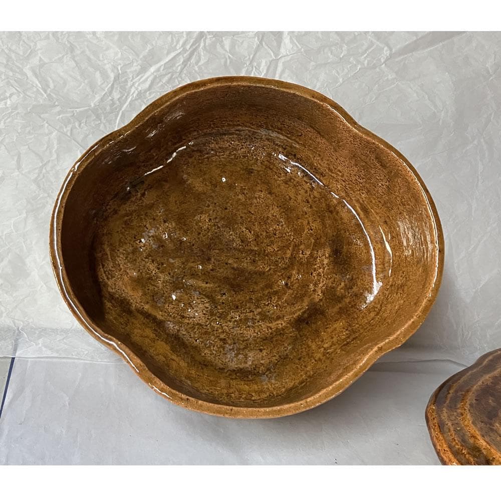 F1407 大樋焼 喰篭 大樋一楽 共箱 蓋物 菓子器 喰籠 茶道具