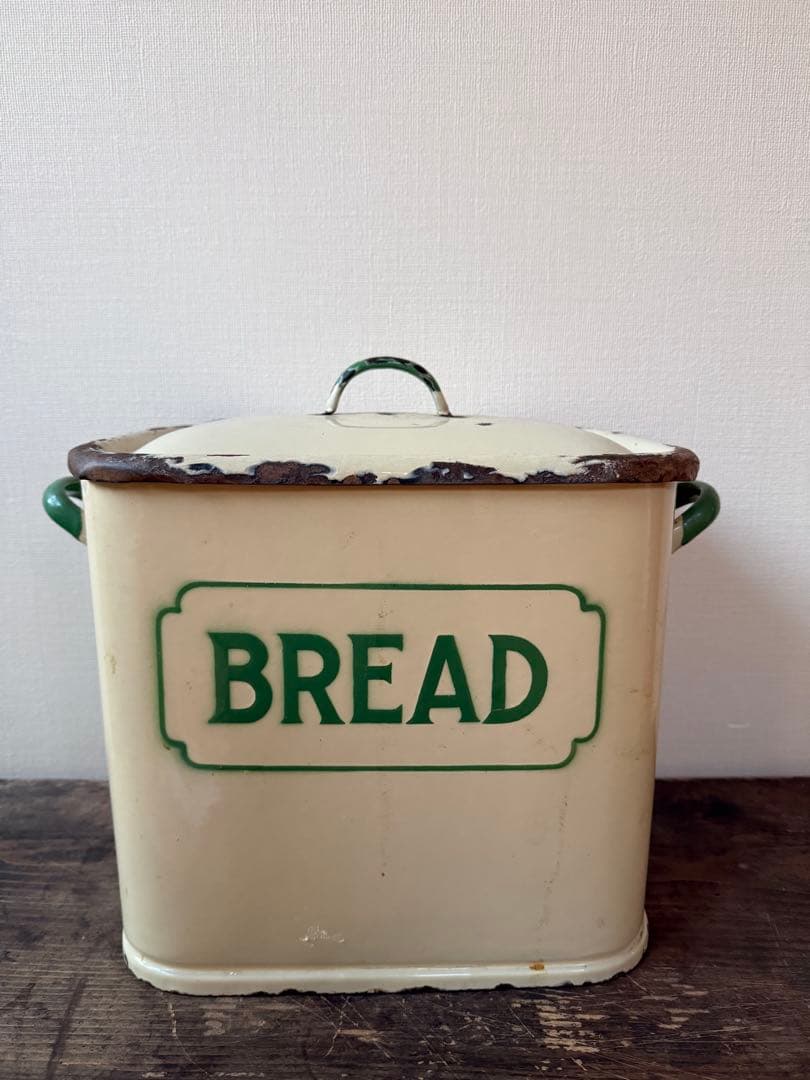 古道具　ブレット缶 ホーロー　錆び