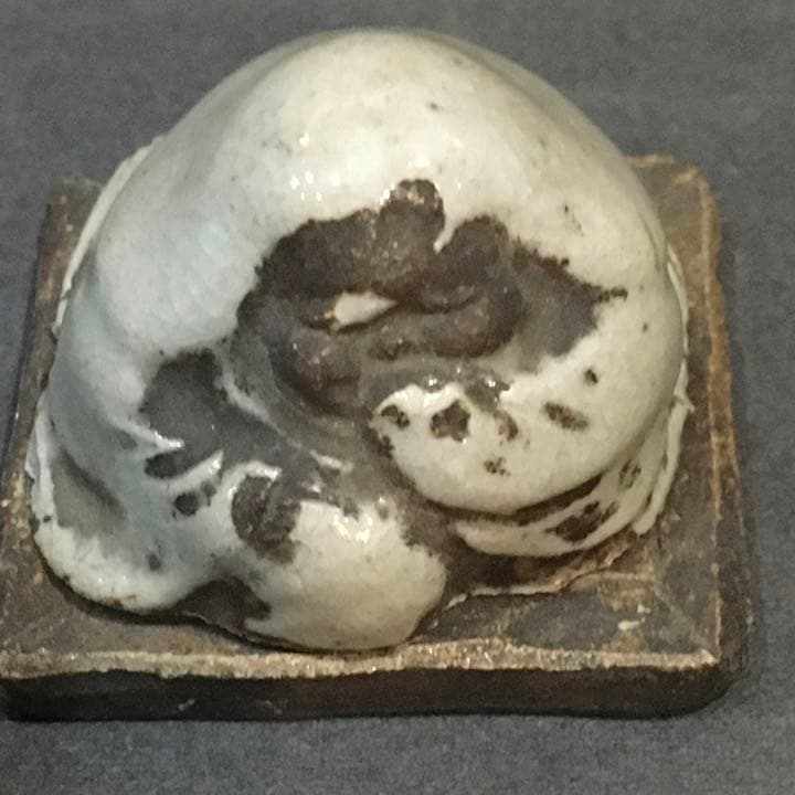 古　赤膚焼　お福香合