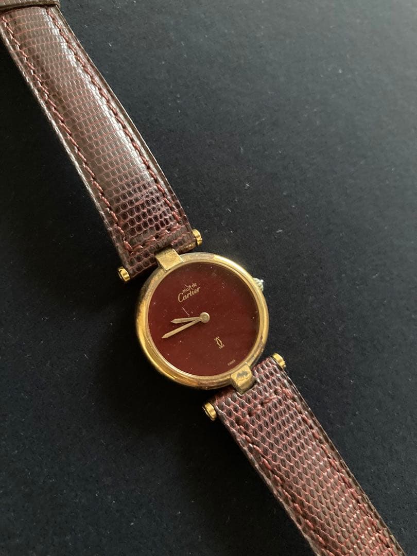 【CARTIER】カルティエ　ヴェルメイユ 925レディース ボルドー　腕時計