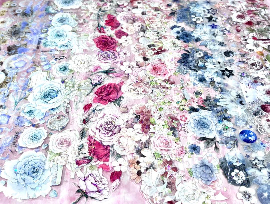 15枚セット 海外PETマステ切り売りセット お花 コラージュ 15-3L-オ