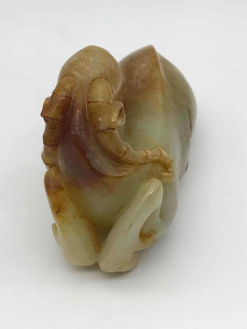 漢時代　和田玉　瑞獣　瑞馬　神駿　玉彫り　古玉石　時代物(F-33)