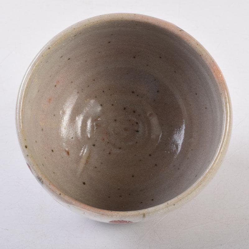 茶道具　虎渓山　水月窯造　色絵　紅白梅文　茶碗　共箱　C　8492