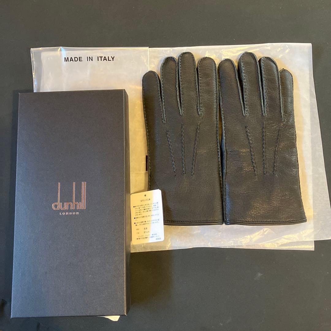 dunhill イタリア製 ディアスキン（鹿）手袋 黒