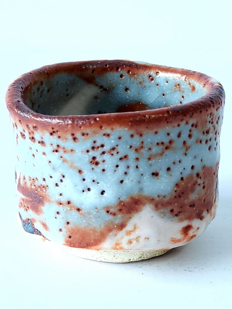 人間国宝　加藤卓男　鼠志野 酒杯 共箱 酒器 ぐい呑み