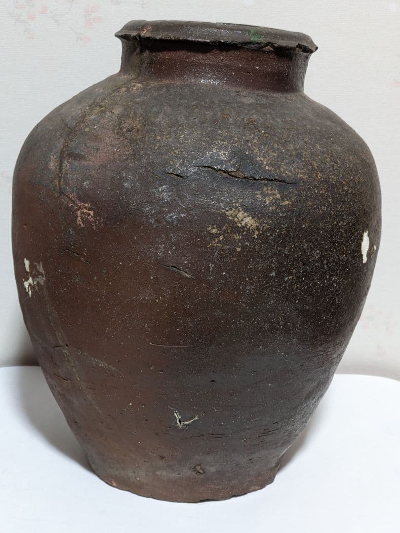 ♦古丹波 焼締め壺 室町時代〜桃山時代 花器花活 置物飾り古美術品 骨董品