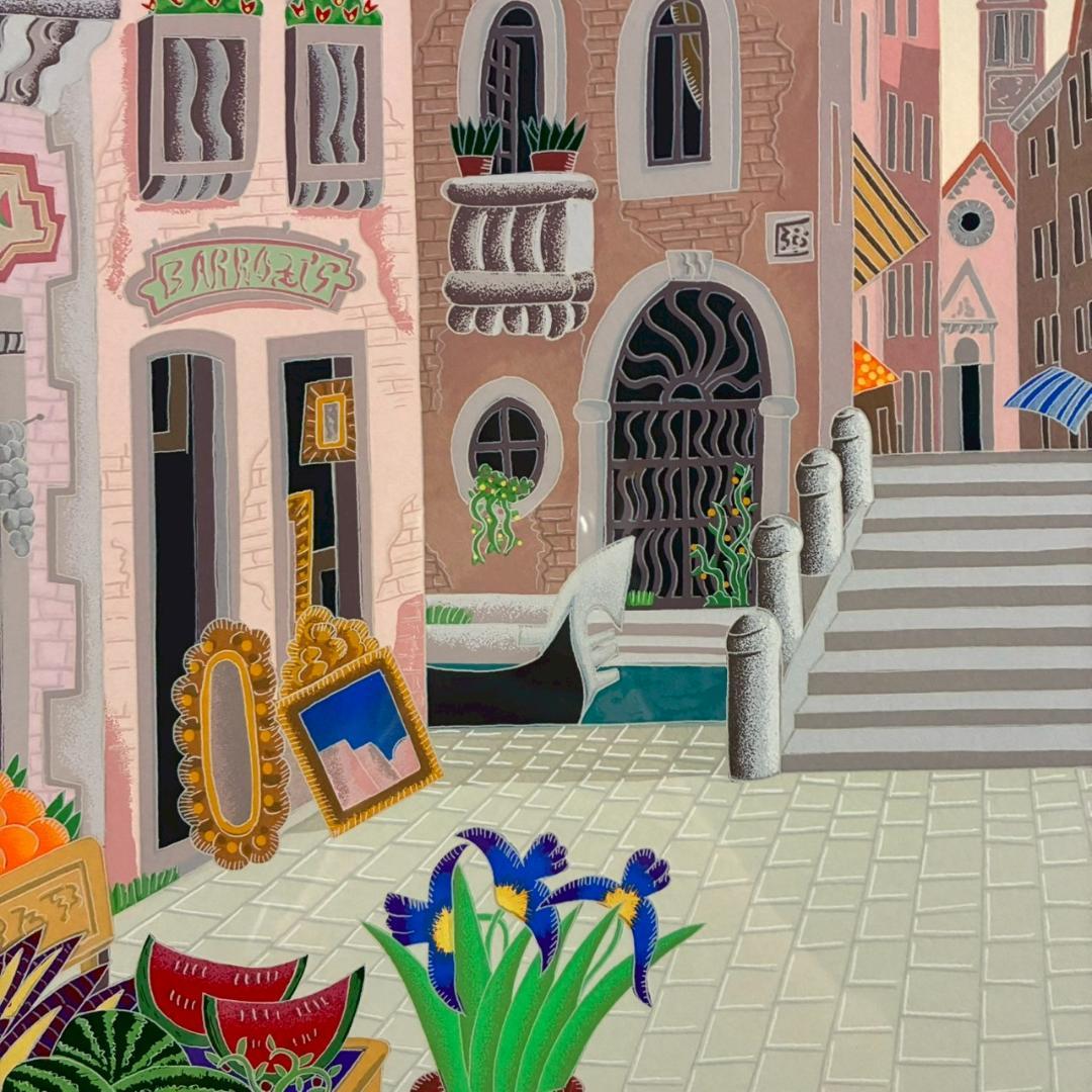 美品トーマス・マックナイト「ベニス」シルクスクリーン 直筆サイン入 イタリア