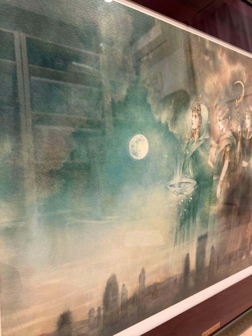 特大　貴重　真作きたのじゅんこ　ドルイドの月-4人の女司祭　版画