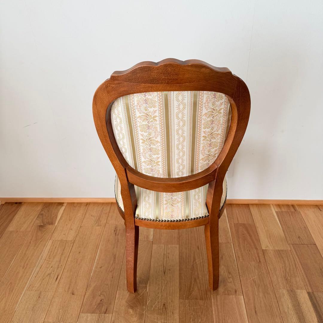 イタリア ダイニング アンティーク 木製チェア 猫足 象嵌 ロココ ヨーロッパ