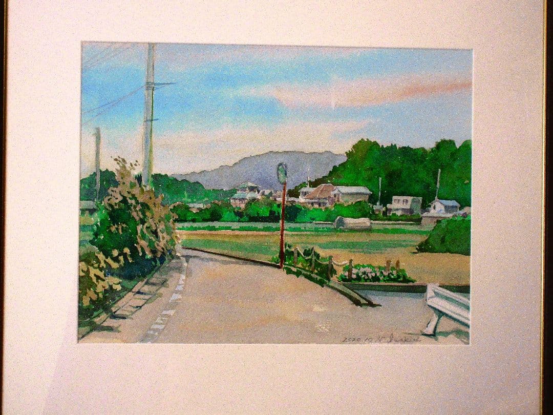 風景 水彩画 2020年制作 原画 額装済み F6サイズ
