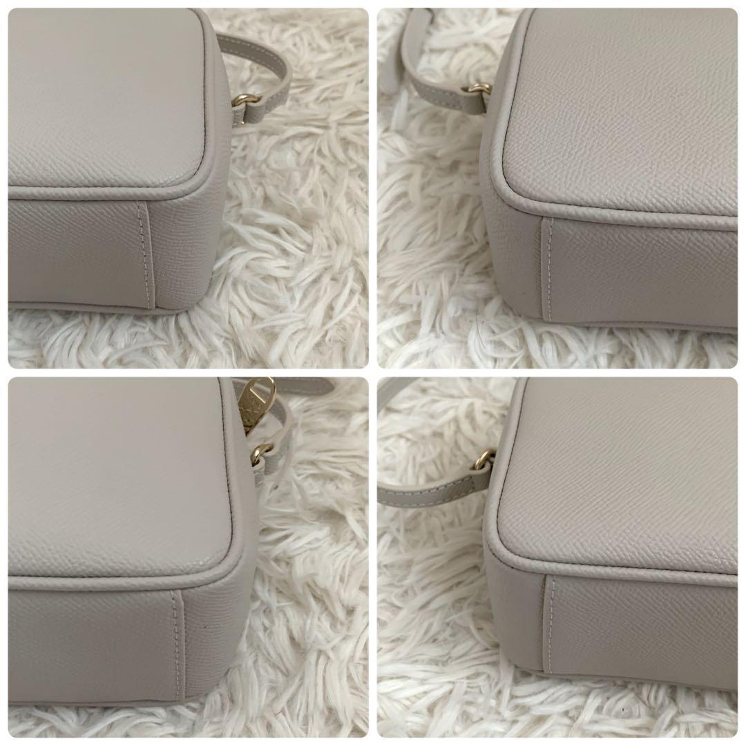 新品✨フルラ ショルダーバッグ 現行 リリー ダブルジップ レザー グレー