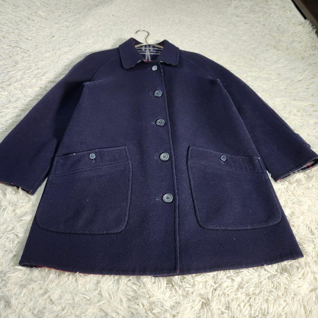 専用　売約済み　バーバリー リバーシブルコート ダブルフェイス ネイビー　7号