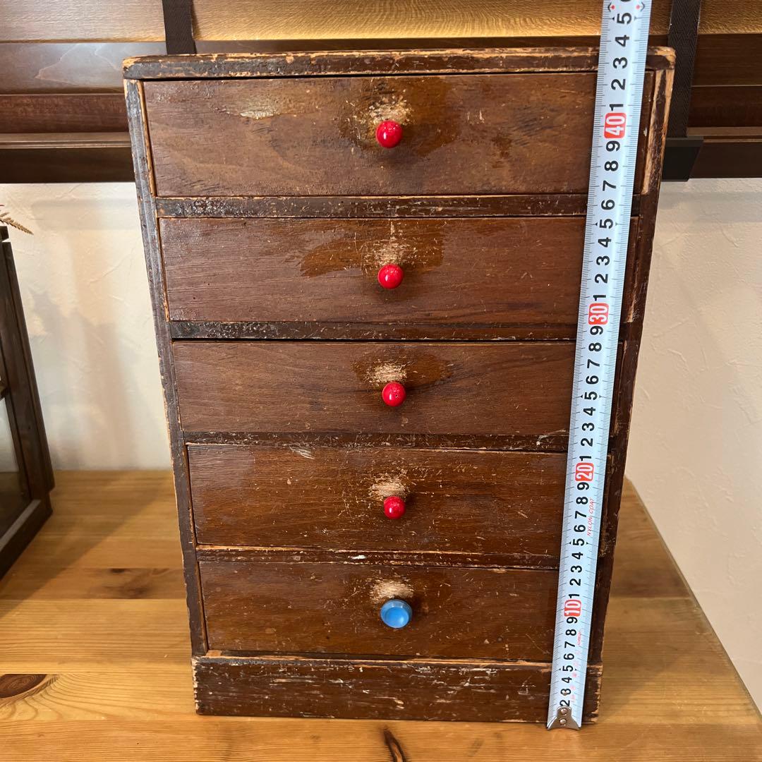 古道具　5段引出し　小引き出し　ヴィンテージ　アンティーク　ドロアー　昭和レトロ