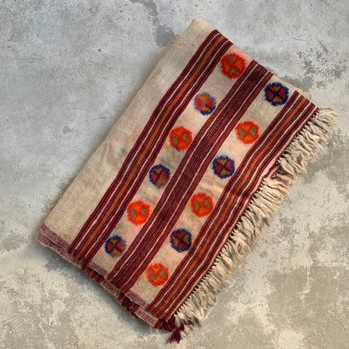 antique vintage ヒマラヤ　ウール　ブランケット　①