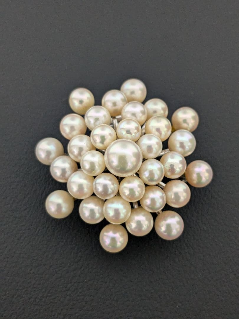 リ*ン様 本真珠　パールブローチ　帯留め　SILVER950