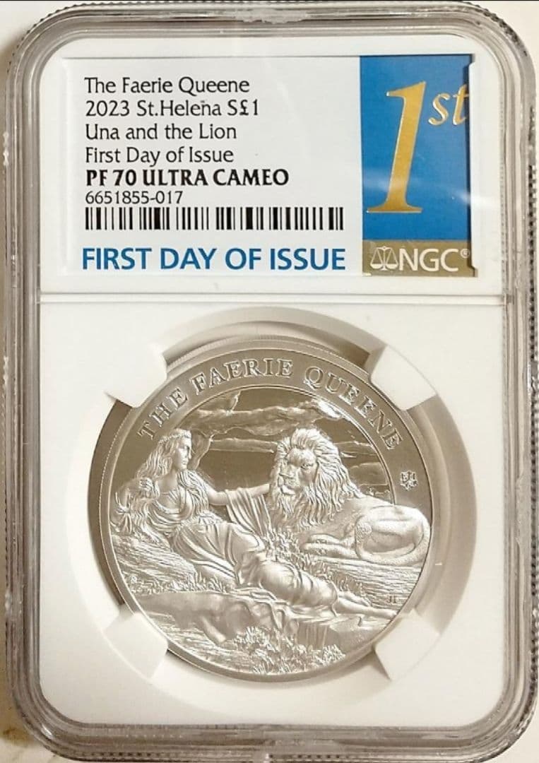 2023 フェアリークイーン ウナとライオン 1オンス 銀貨 NGC PF70