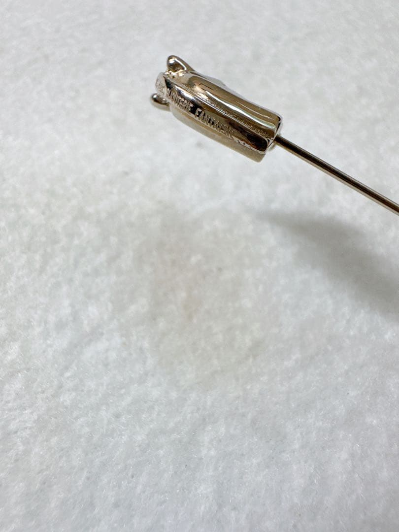 美品 エルメス ホースヘッド ピンブローチ シルバー