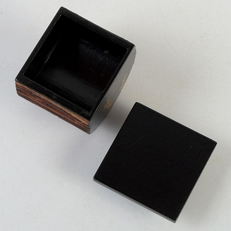 茶道具　一峰作　柳蒔絵　烏帽子香合　共箱　V　9529