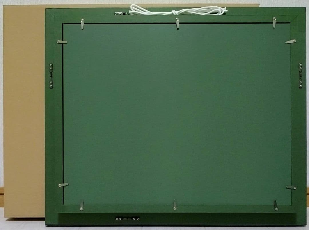 【F6号】山下清【両国の花火】手描き/表裏サイン・共シール有り/油彩/油絵/額縁