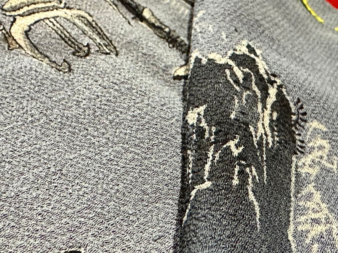 明治期・時代袱紗2点まとめ売り 敷物裂 掛け袱紗 古布 古裂