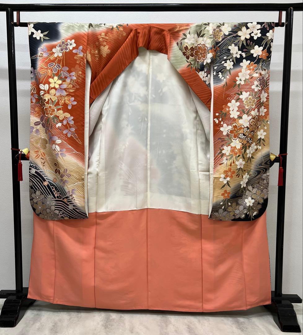 振り袖　フルセット　別誂長襦袢付　小柄な方に　成人式　金彩加工　刺繍入り　692