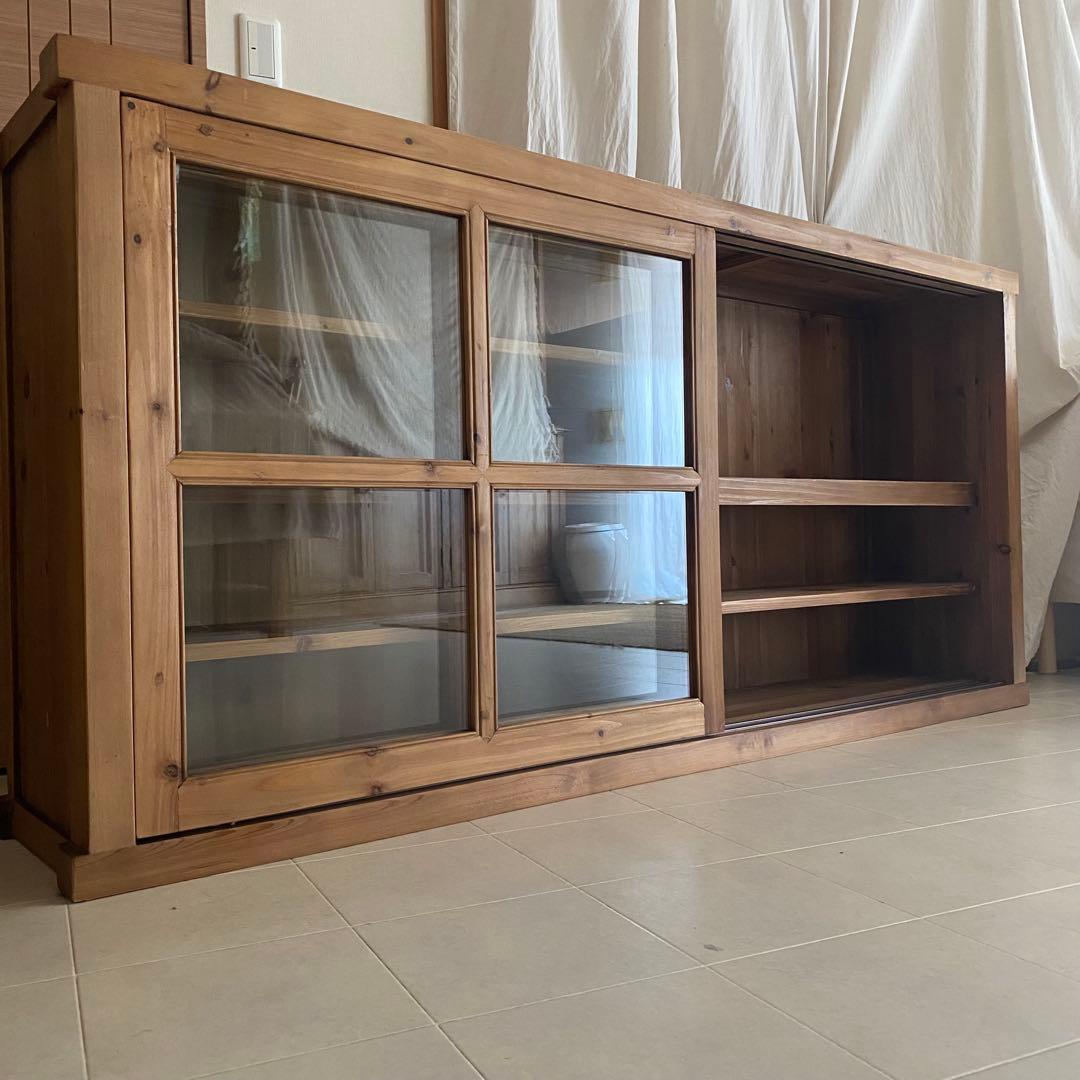 北欧　アンティーク　ガラス　キャビネット　ノットアンティークス　棚　サイドボード