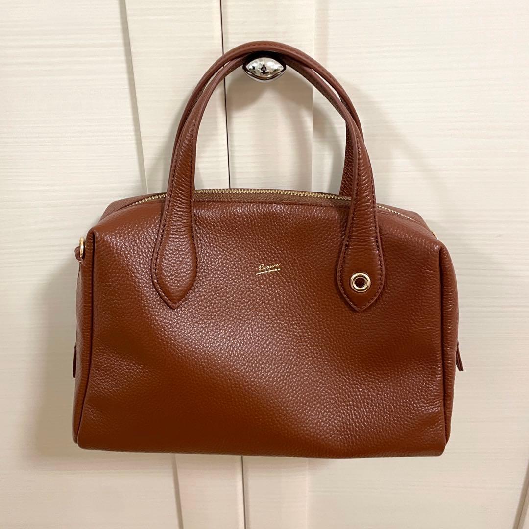 BEAURE カウレザー ボストンバッグ ブラウン 美品
