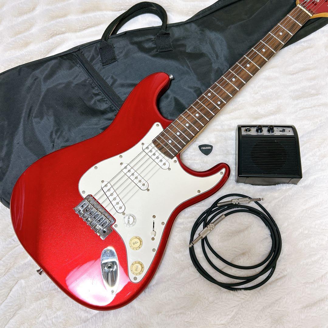 Photogenic 初心者向けギター ストラトキャスター レッド