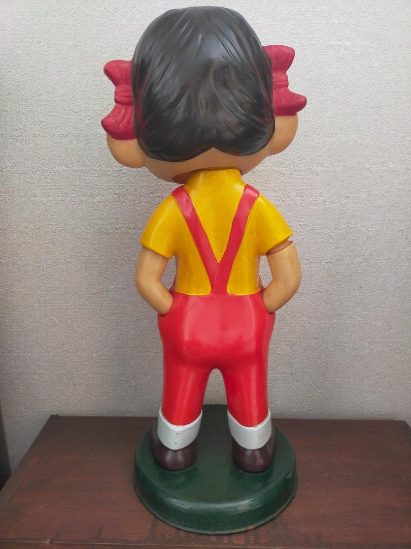 不二家　ペコちゃん人形　４７ｃｍ　ブリキ台