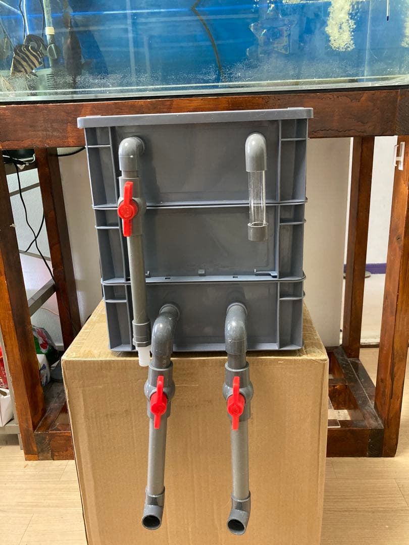 大きめサイズ 45wフルセット水槽池用フィルター、万能濾過器、濾過装置満ろ材付き