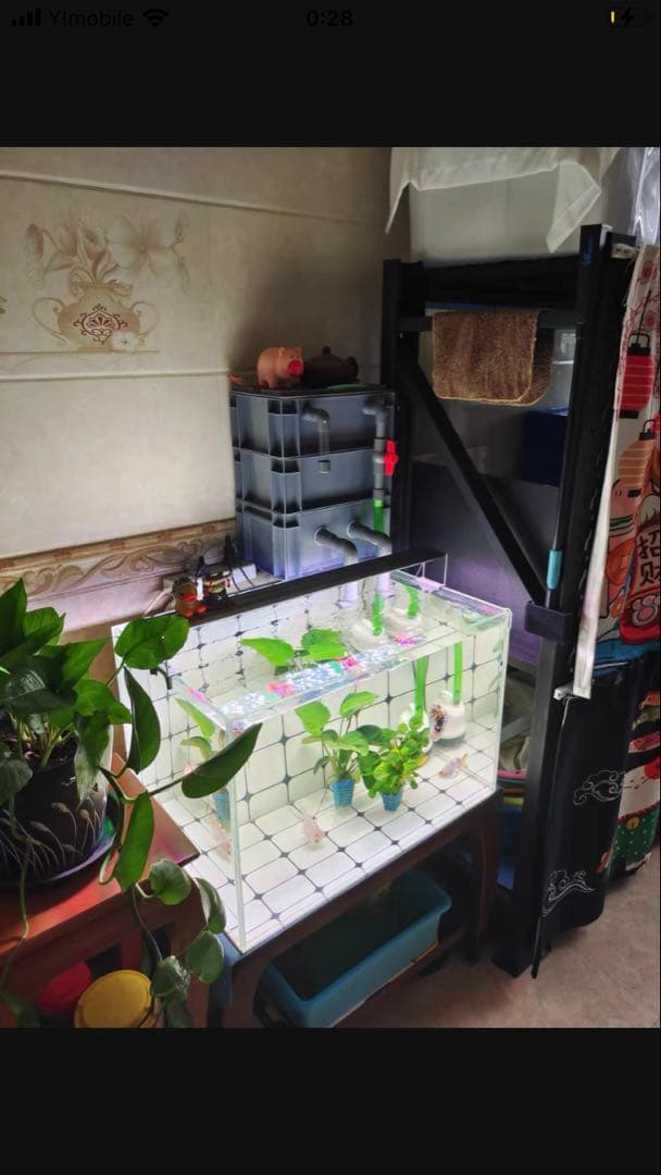 大きめサイズ 45wフルセット水槽池用フィルター、万能濾過器、濾過装置満ろ材付き