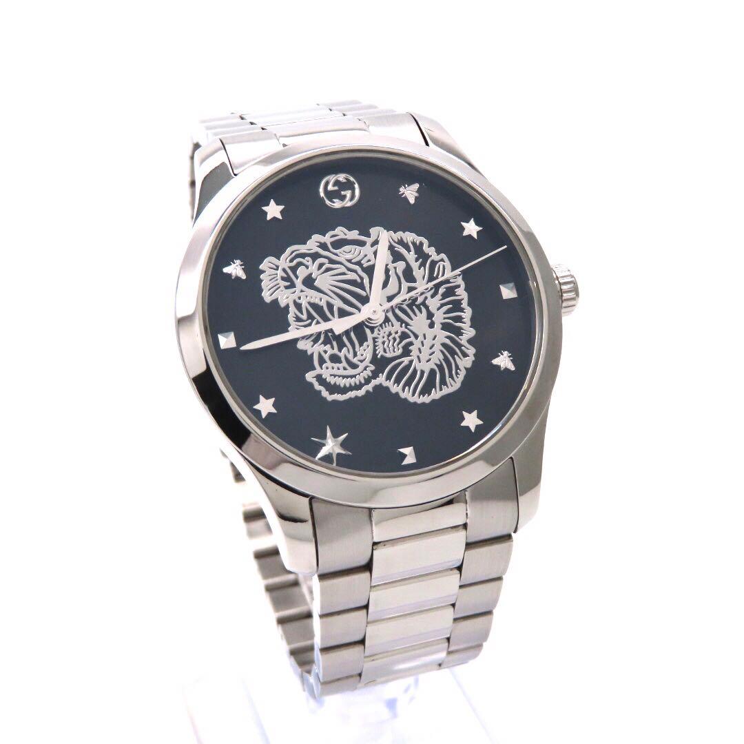 ☆極美品 Gタイムレス タイガー GUCCI グッチ 時計 ブラック メンズ