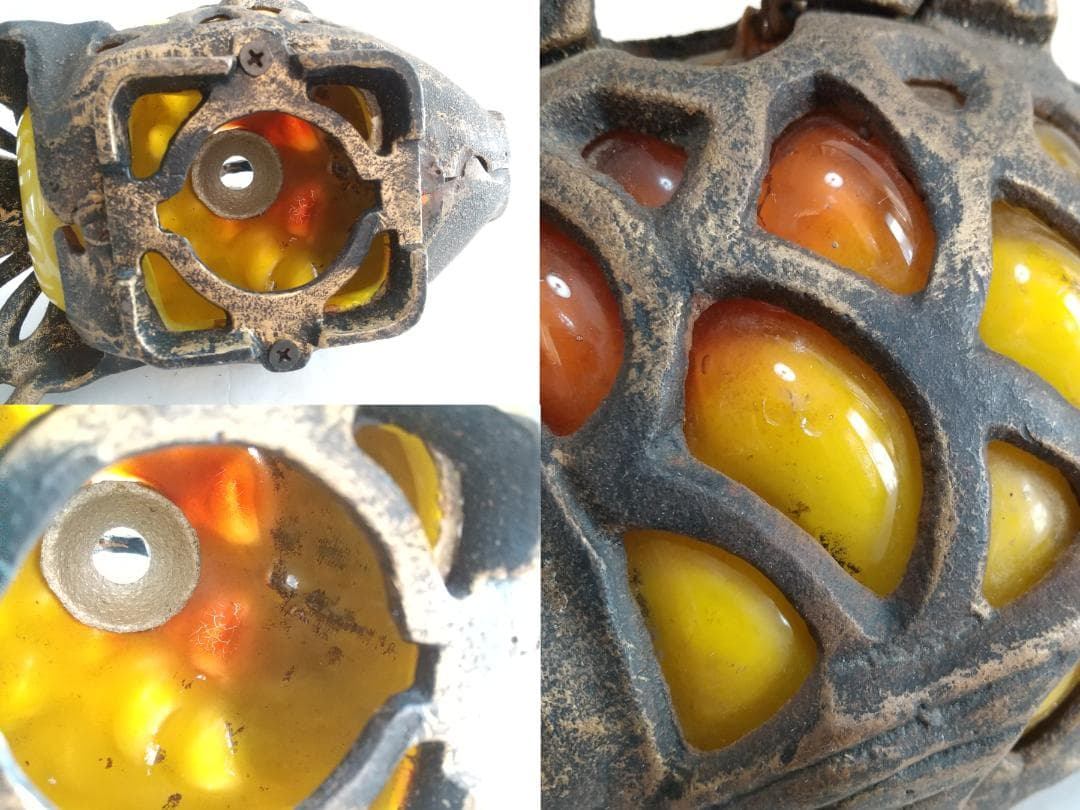 ★金魚　ガラス付き吊灯篭／レトロ照明　高さ13cm×長さ25cm【送料無料】