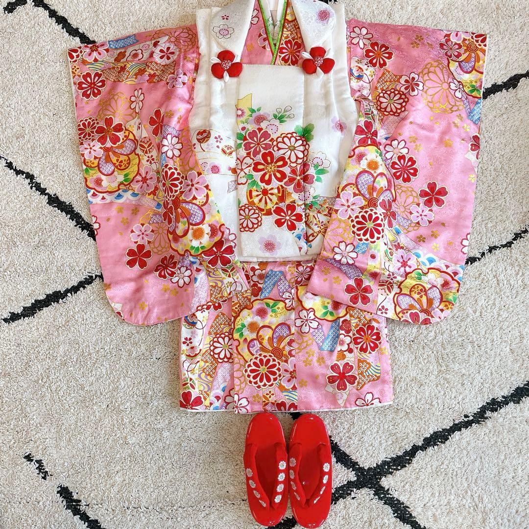 美品♡七五三 着物セット3歳 絹100％ 正絹 京都花ひめブランド フルセット