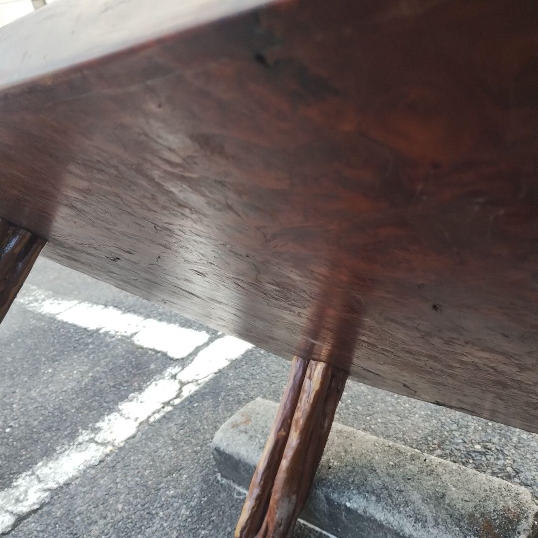赤褐色 木製座卓 玉杢