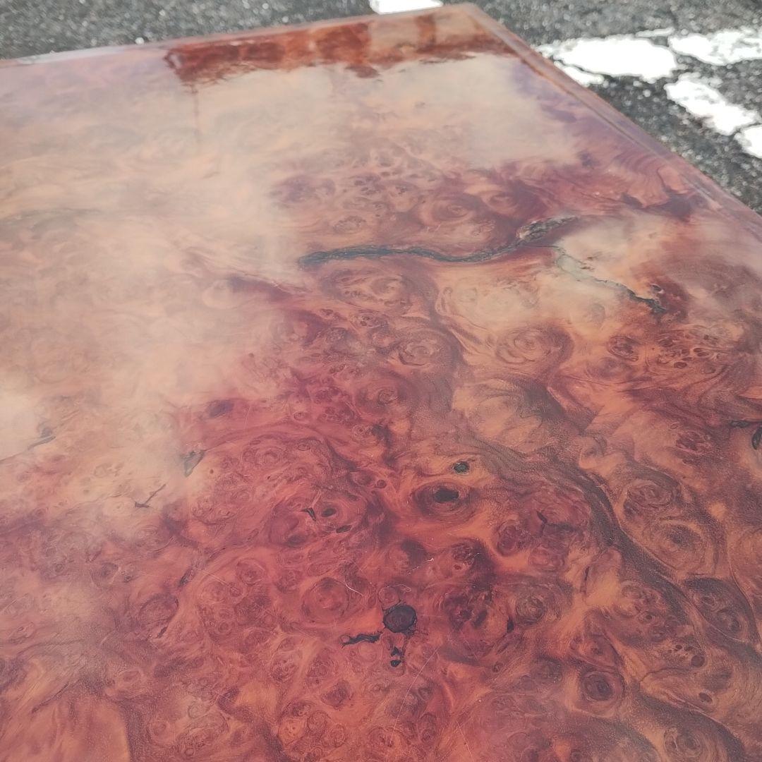 赤褐色 木製座卓 玉杢