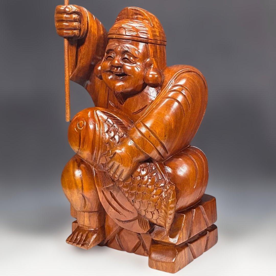 まーさん専用 『恵比寿』木彫一刀彫 高さ45cm 置物 商売繁盛